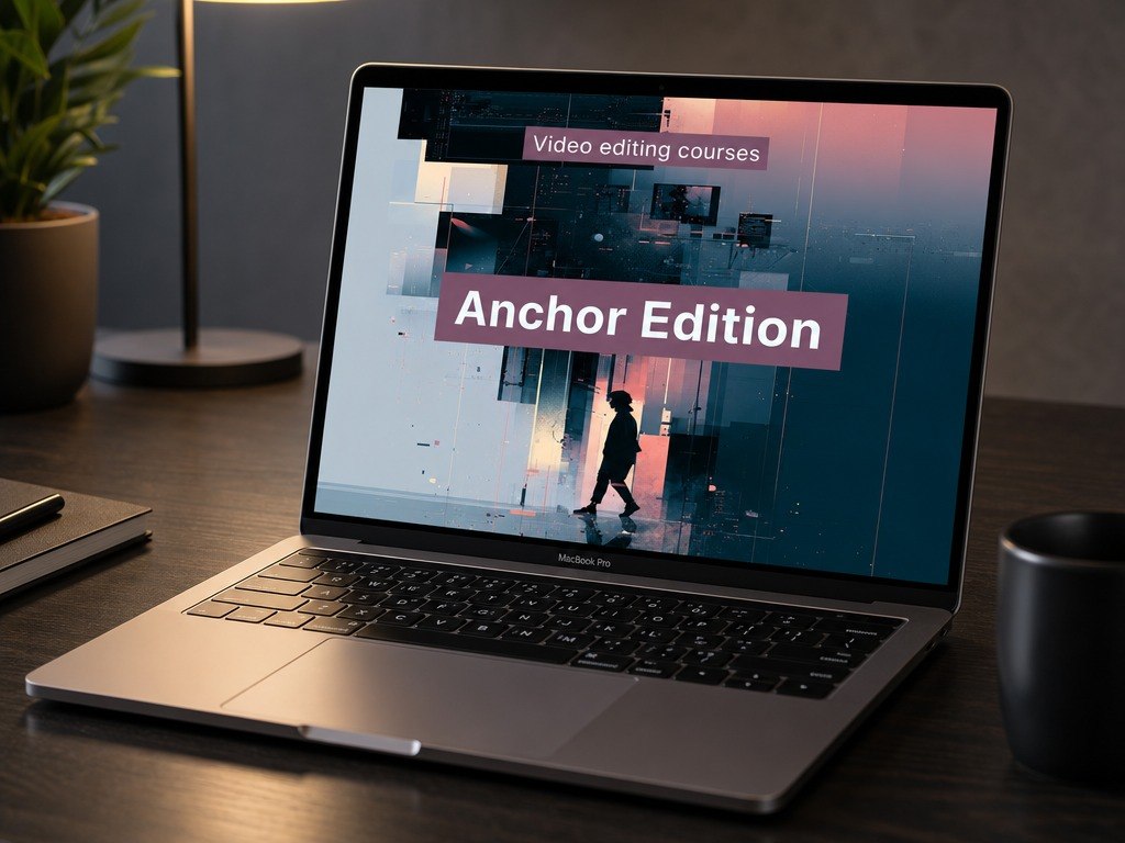 Laptop displaying "Anchor Edition" course