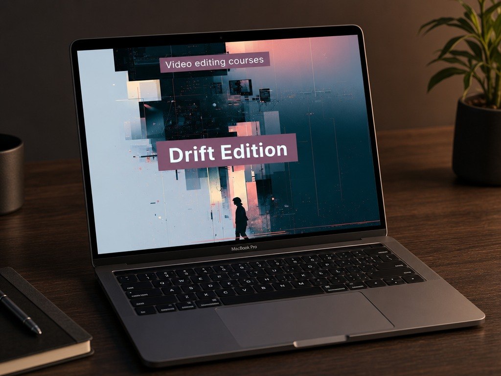 Laptop displaying "Drift Edition" course