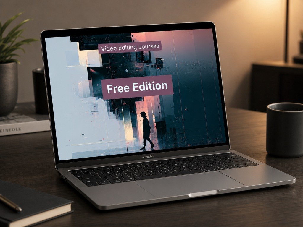 Laptop displaying "Free Edition" course
