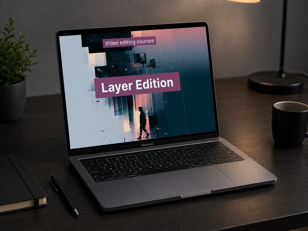 Laptop displaying "Layer Edition" course
