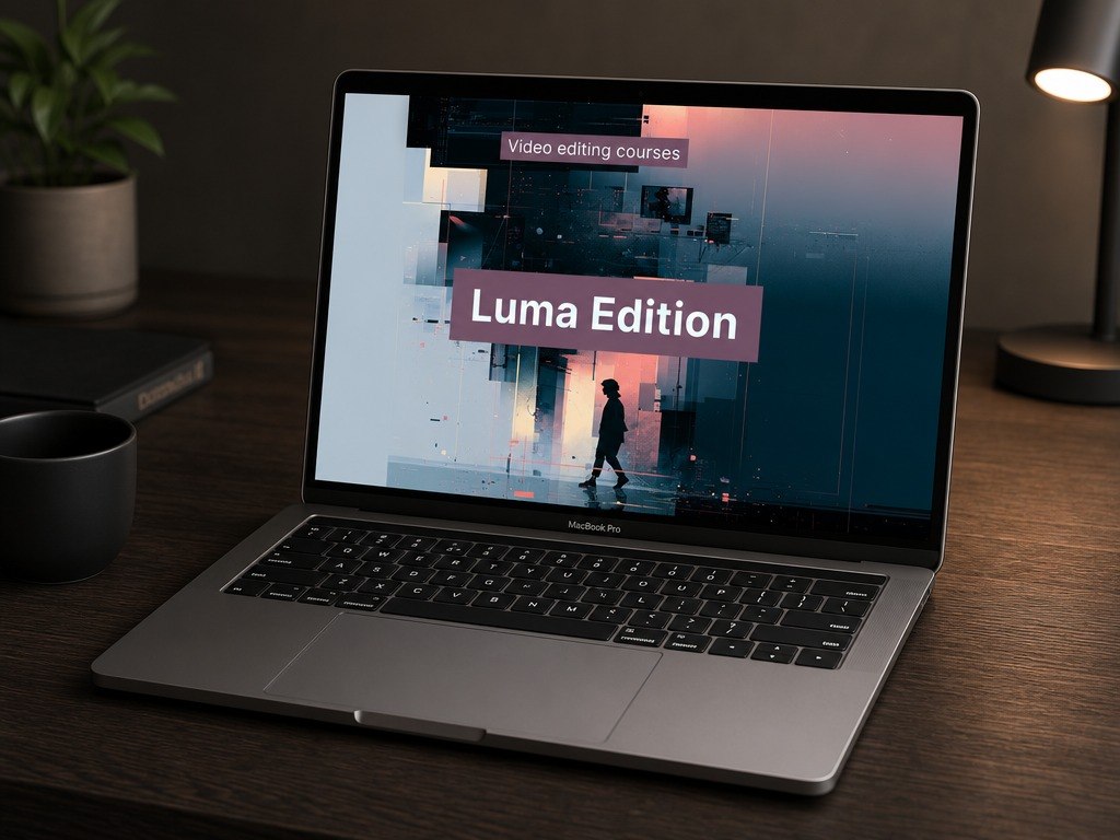 Laptop displaying "Luma Edition" course